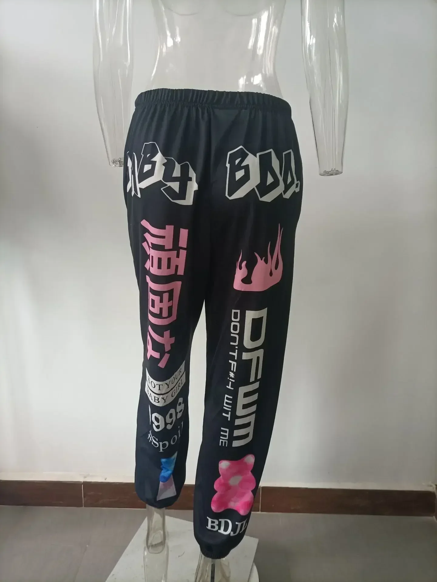 Summer New Printed Fashion Elastic Waist Sports Casual Harlan Pants for Women - Image 18