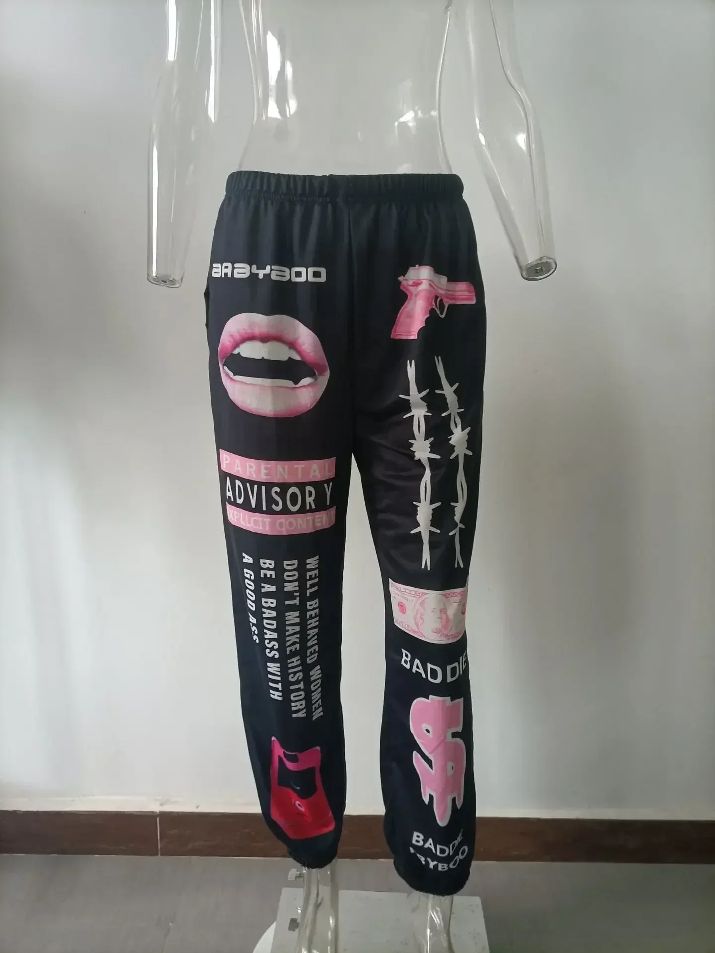 Summer New Printed Fashion Elastic Waist Sports Casual Harlan Pants for Women - Image 19