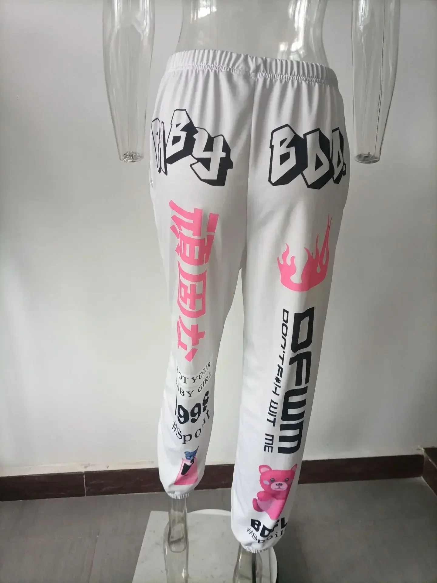 Summer New Printed Fashion Elastic Waist Sports Casual Harlan Pants for Women - Image 21