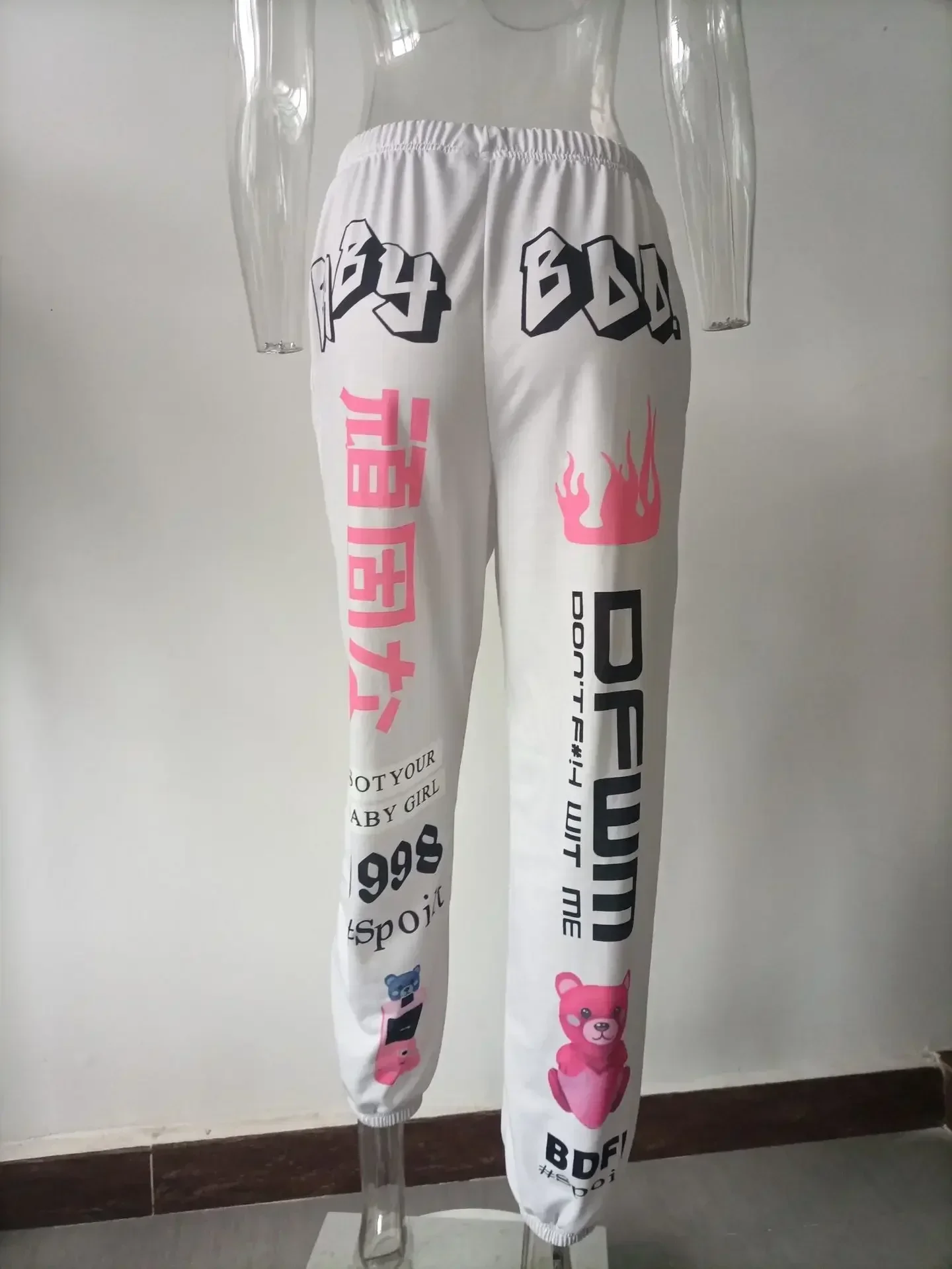 Summer New Printed Fashion Elastic Waist Sports Casual Harlan Pants for Women - Image 22