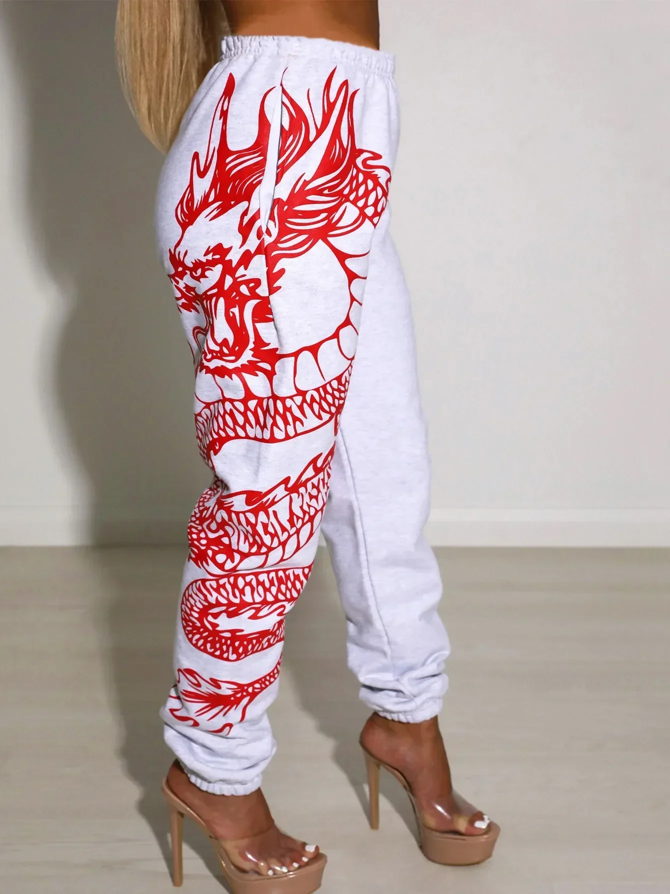 Summer New Printed Fashion Elastic Waist Sports Casual Harlan Pants for Women - Image 24
