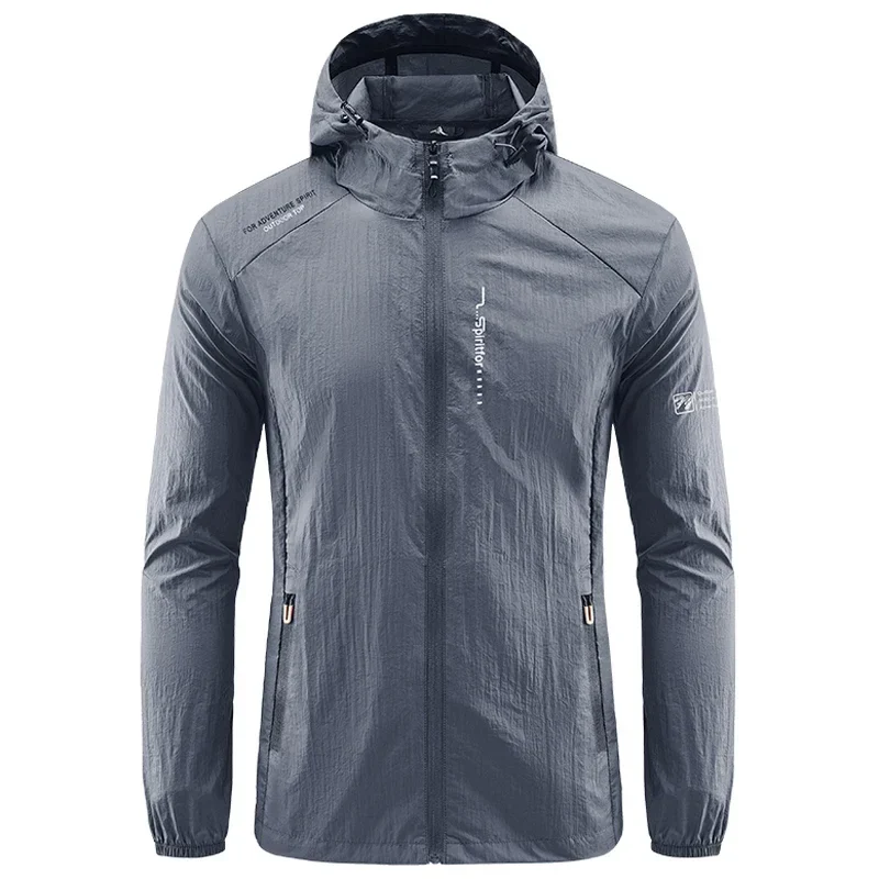 Summer Outdoor Quick Dry Sun-Protective Thin Jacket Men Hiking Fishing Cycling Hooded Gym Sport Windbreaker Ultra Light Coats - Image 3