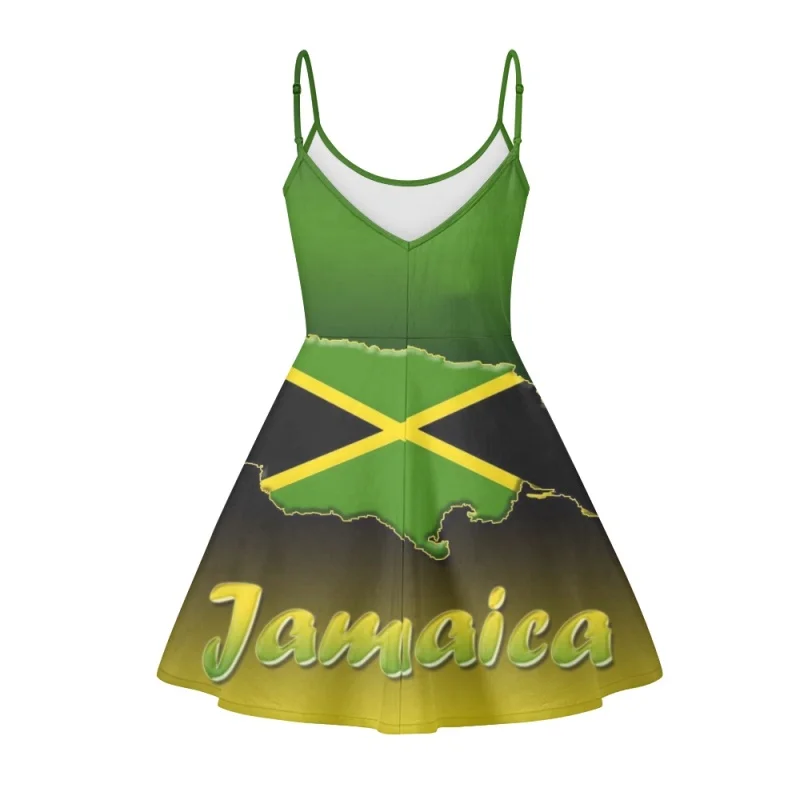 Summer Sleeveless Maxi Dress Jamaica Flag Design Women Elegant Vestidos Feminino Outfits One Piece Lady Sundress Print on Demand - Image 4