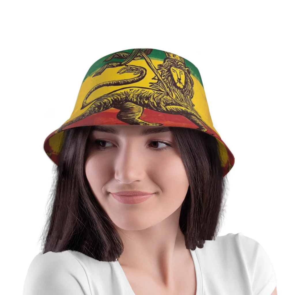 Summer Unisex Fashion Bucket Hats Rasta Flag Lion Women Men Fishing Hat  Autumn Outdoor Travel Sun Cap for Bob - Image 3