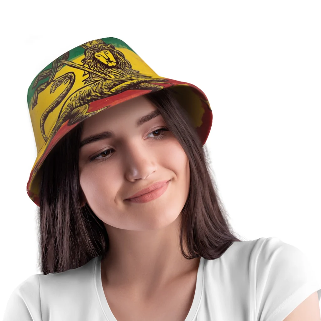 Summer Unisex Fashion Bucket Hats Rasta Flag Lion Women Men Fishing Hat  Autumn Outdoor Travel Sun Cap for Bob - Image 5