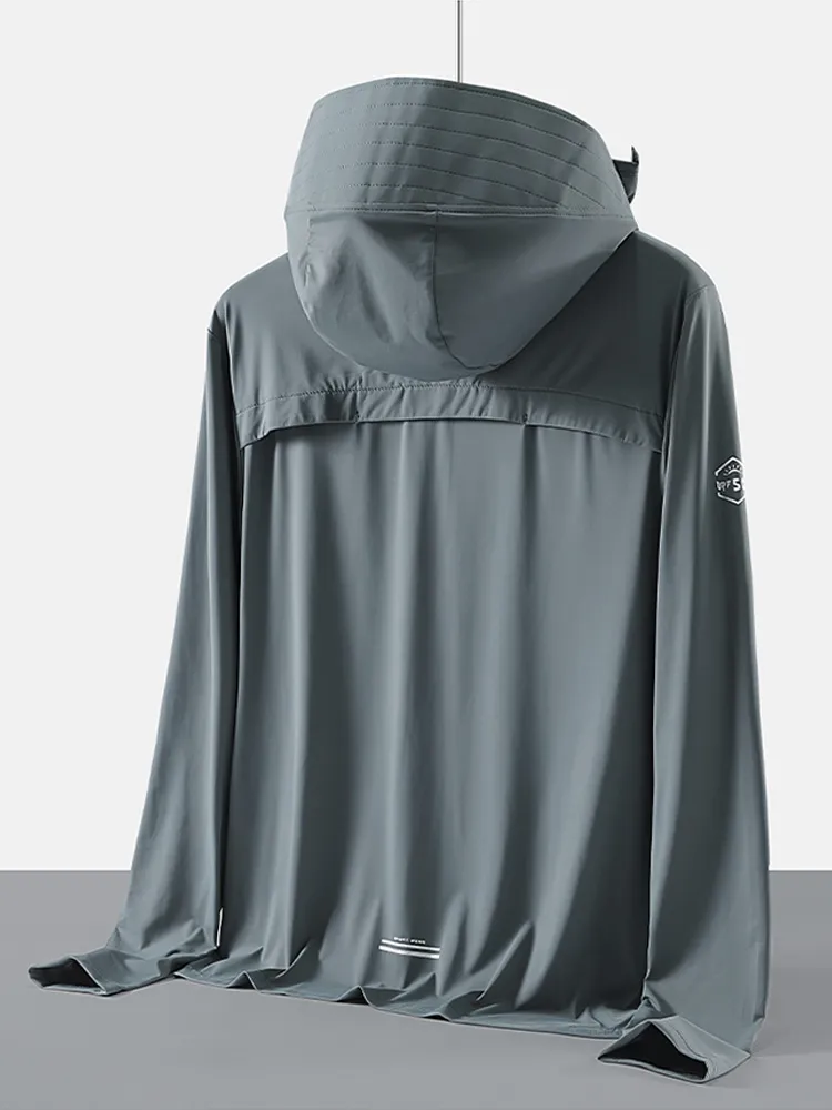 Summer UPF 50+ UV Proof Men Skin Coats Hooded Sun Protection Breathable Cool Thin Windbreaker Plus Size Casual Jackets 8XL - Image 3