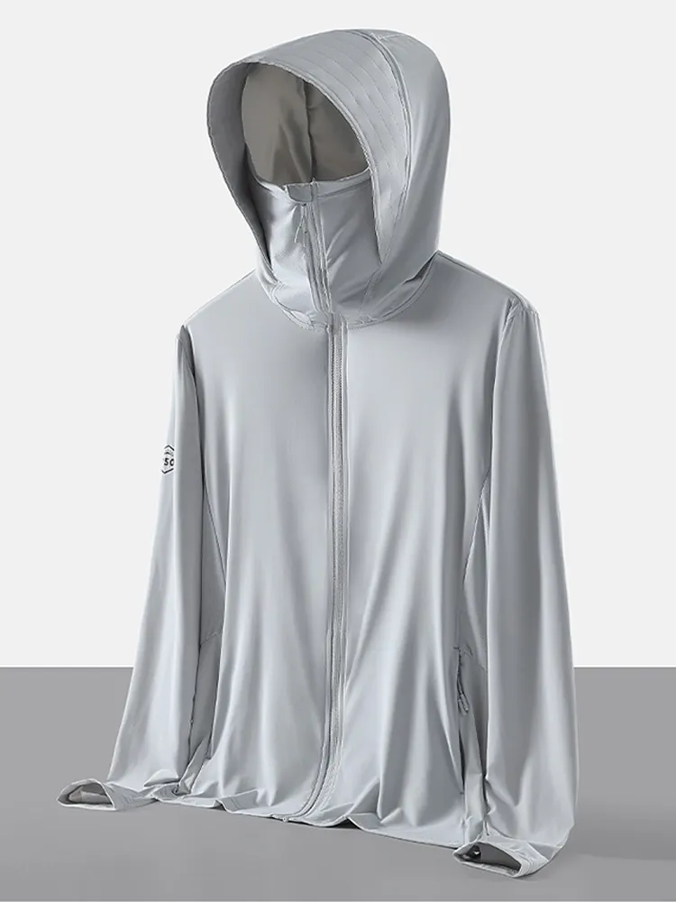 Summer UPF 50+ UV Proof Men Skin Coats Hooded Sun Protection Breathable Cool Thin Windbreaker Plus Size Casual Jackets 8XL - Image 5