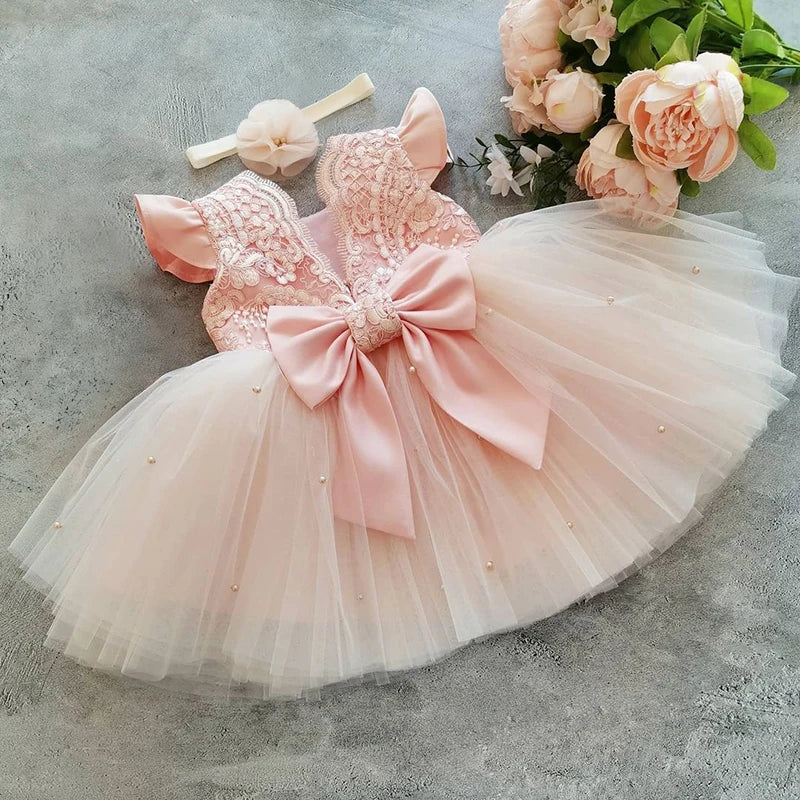 Summer Wedding Princess Dresses For Kids 1-5 Yrs Birthday Gown Flowers Girls Clothes Children Formal Party Costume Infant Vestdo - Image 7