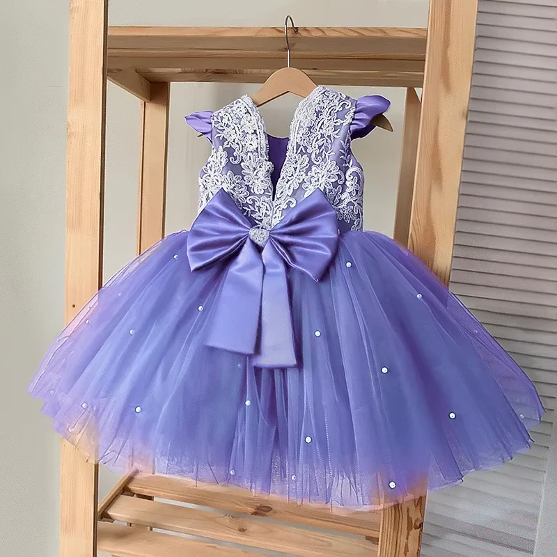 Summer Wedding Princess Dresses For Kids 1-5 Yrs Birthday Gown Flowers Girls Clothes Children Formal Party Costume Infant Vestdo - Image 9