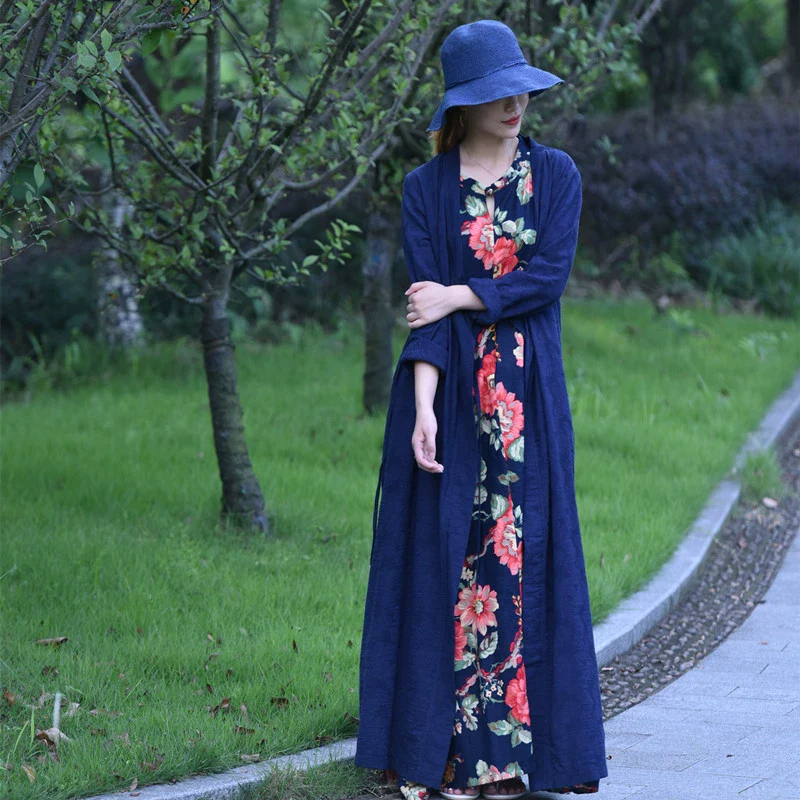 Suxin Homemade Loose Big Hem Hot Cotton and Linen Dress - Image 3