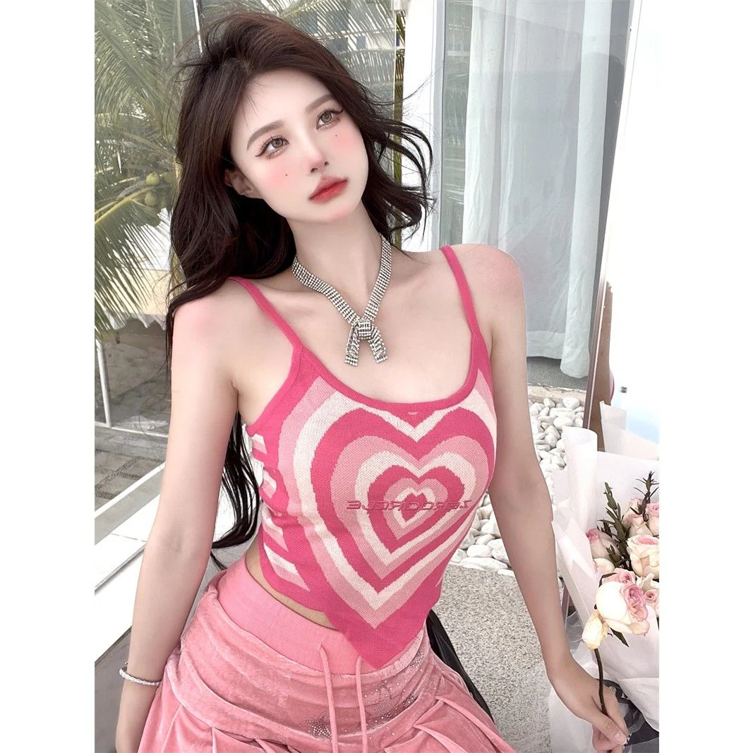 Sweet Heart Knitted Crop Top Women Camis Tank Tops Sexy T Shirt Fashion Tube Top 2022 Fashion - Image 2