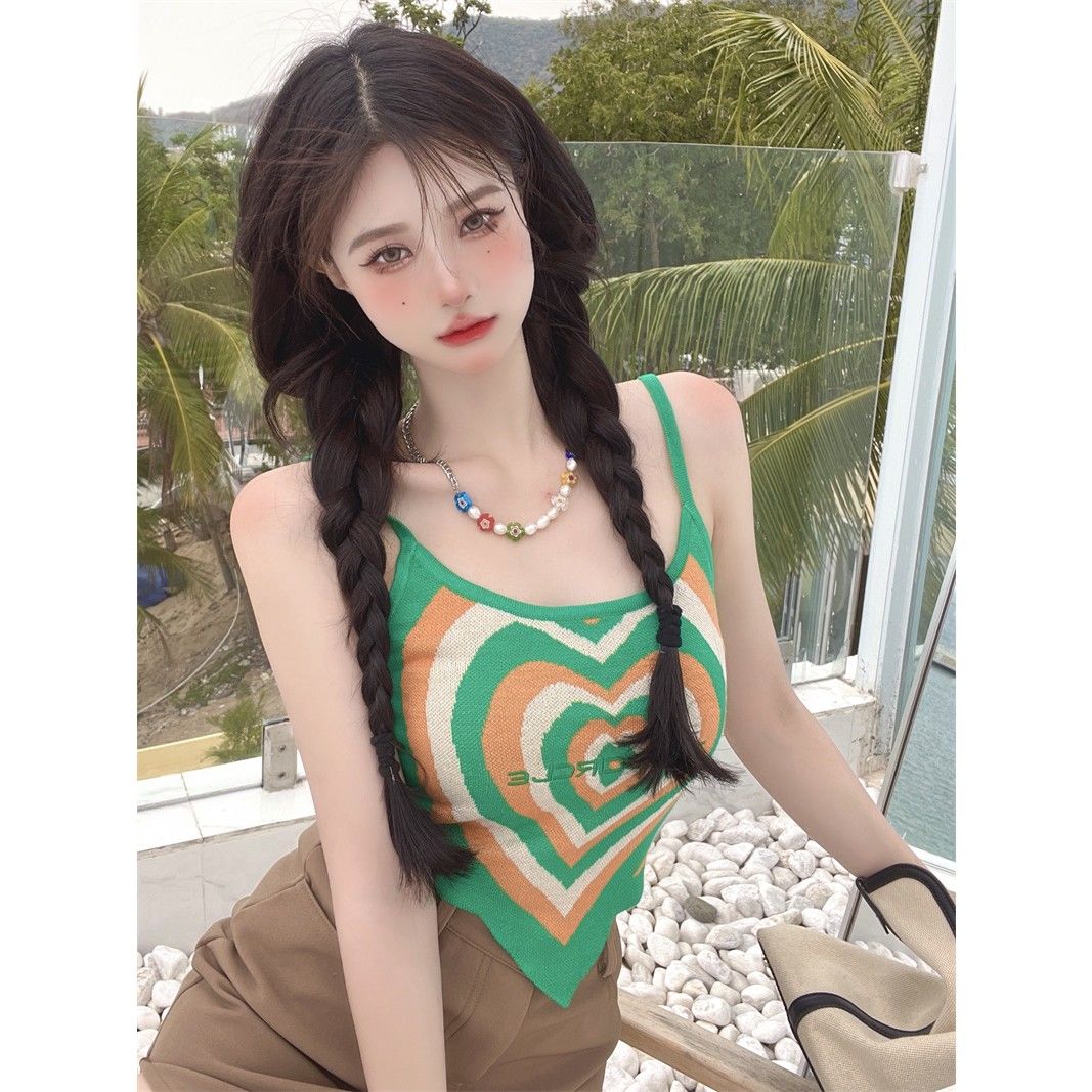 Sweet Heart Knitted Crop Top Women Camis Tank Tops Sexy T Shirt Fashion Tube Top 2022 Fashion - Image 3