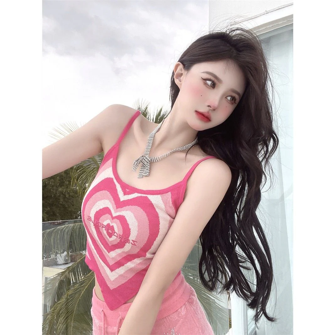 Sweet Heart Knitted Crop Top Women Camis Tank Tops Sexy T Shirt Fashion Tube Top 2022 Fashion - Image 4