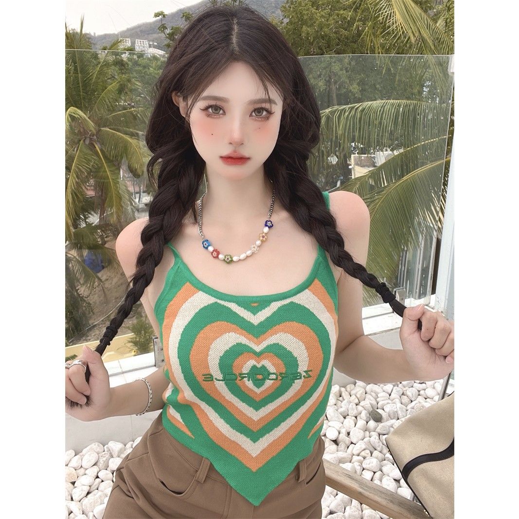 Sweet Heart Knitted Crop Top Women Camis Tank Tops Sexy T Shirt Fashion Tube Top 2022 Fashion - Image 7