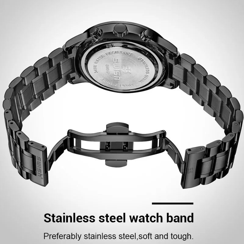 SWISH Men Watch 2022 Waterproof Stainless Steel Sport Quartz Clock Men's Watches Top Brand Luxury Man Wristwatch - Image 11