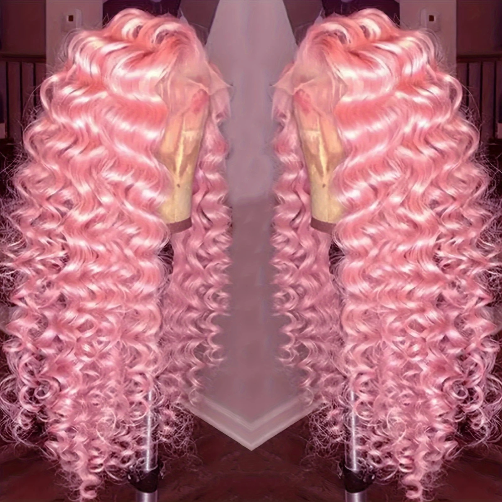 Synthetic 13*4 Lace Front Wigs Synthetic Long Wavy Hair Lace Front Wigs For Women Pastel Lace Front Wigs Deep Wave Curly Lace Wig For Women - Image 3