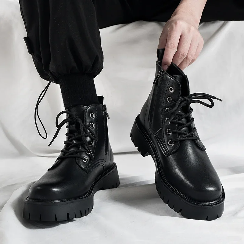 Tactical Boots Men Man Shoes Work and Safety Shoes Dress Booty Man High Heel Ankle Boots Mens Shoe Casual Sneakers Men's Boots - Image 3