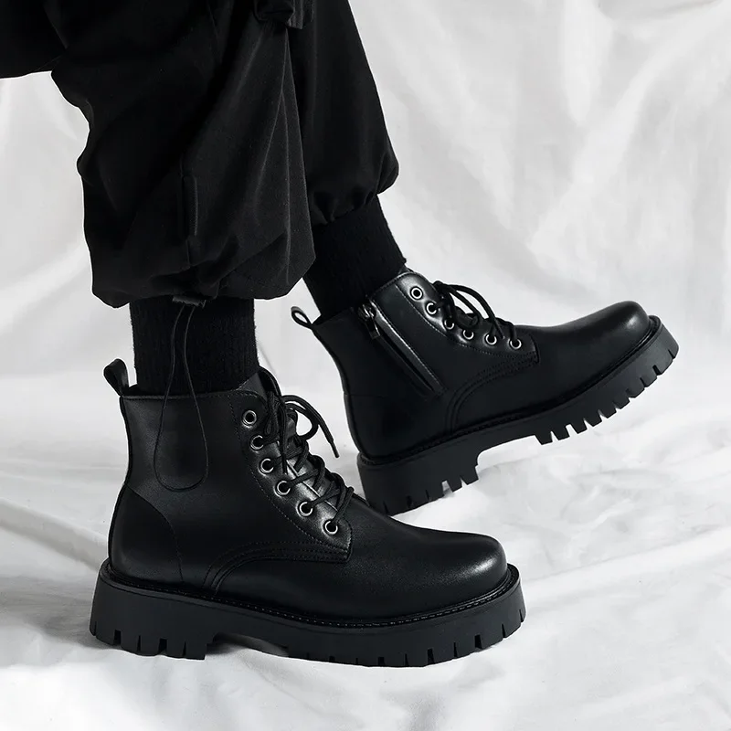 Tactical Boots Men Man Shoes Work and Safety Shoes Dress Booty Man High Heel Ankle Boots Mens Shoe Casual Sneakers Men's Boots - Image 4