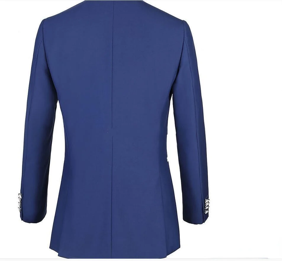 Tailor Made Royal Blue Men's Suit 2021 Groom Tuxedos Peak Lapel Best Man Suits Mens Wedding Suits (Jacket+Pants+Vest) - Image 11