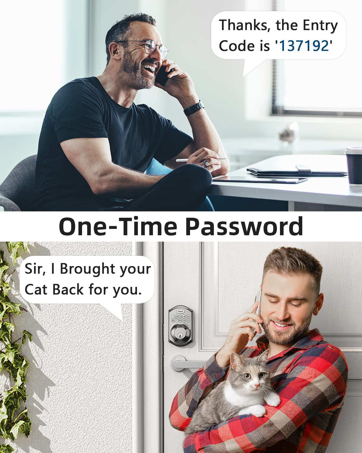 TEEHO TE002 Fingerprint Door Lock - Keyless Entry Door Lock with Keypad - Electronic Keypad Deadbolt Lock - Smart Locks for Front Door - Door Lock with Code - Easy Installation - Satin Nickel - Image 2