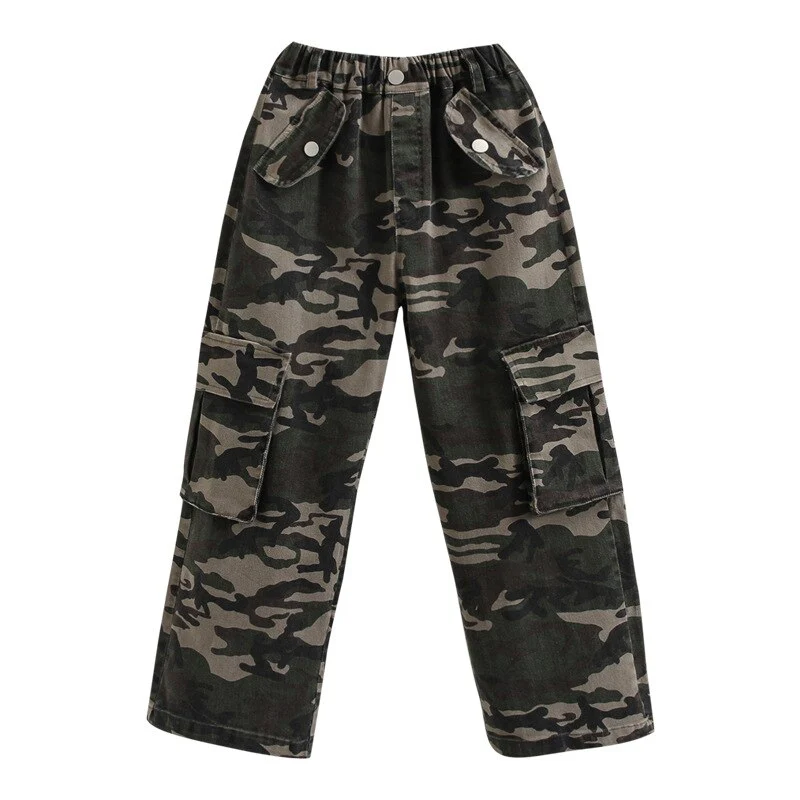 Teenage Girls Cargo Pants Autumn Camouflage Sport Casual Trousers for Children Trendy Cool All-match Loose Kids Pants 12 13 Year - Image 7