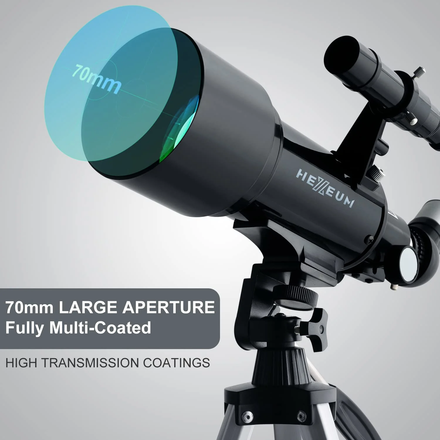 Telescope 70mm Aperture 500mm - for Kids & Adults Astronomical refracting Portable Telescopes AZ Mount Fully Multi-Coated Optics, with Tripod Phone Adapter, Wireless Remote, Carrying Bag Black - Image 7