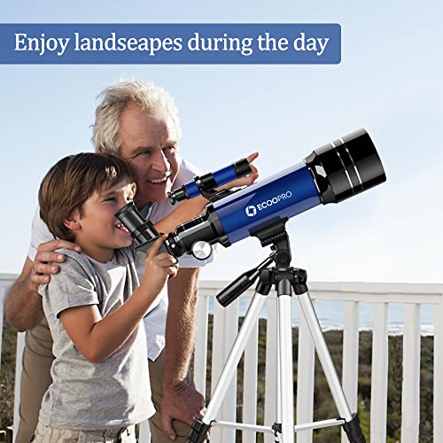 Telescope for Kids Beginners Adults, 70mm Astronomy Refractor Telescope with Adjustable Tripod - Perfect Telescope Gift for Kids - Image 2