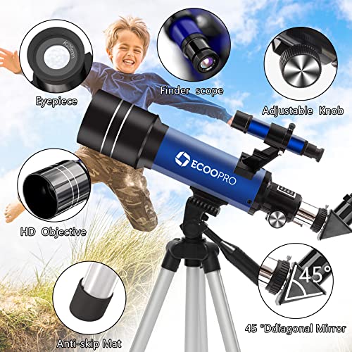 Telescope for Kids Beginners Adults, 70mm Astronomy Refractor Telescope with Adjustable Tripod - Perfect Telescope Gift for Kids - Image 6