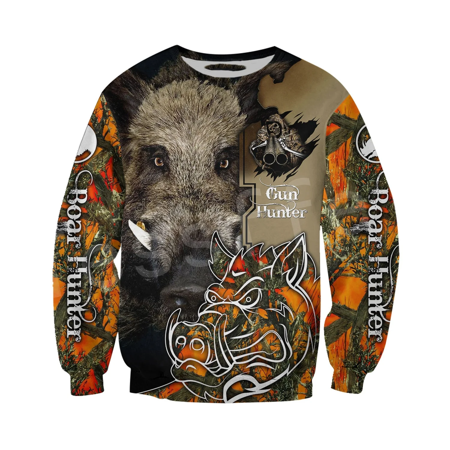Tessffel Newest Boar Hunter Animal Hunting Camo Tattoo 3DPrint Pullover Newfashion streetwear Zip/Sweatshirts/Hoodies/Jacket N-7 - Image 3