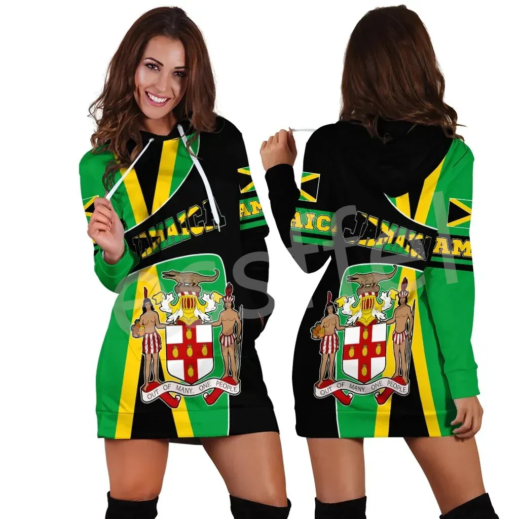 Tessffel NewFashion Country Reggae Jamaica Lion Emblem Retro Tattoo 3DPrint Pullover Sexy Women Hoodie Dress Funny Casual A1 - Image 6