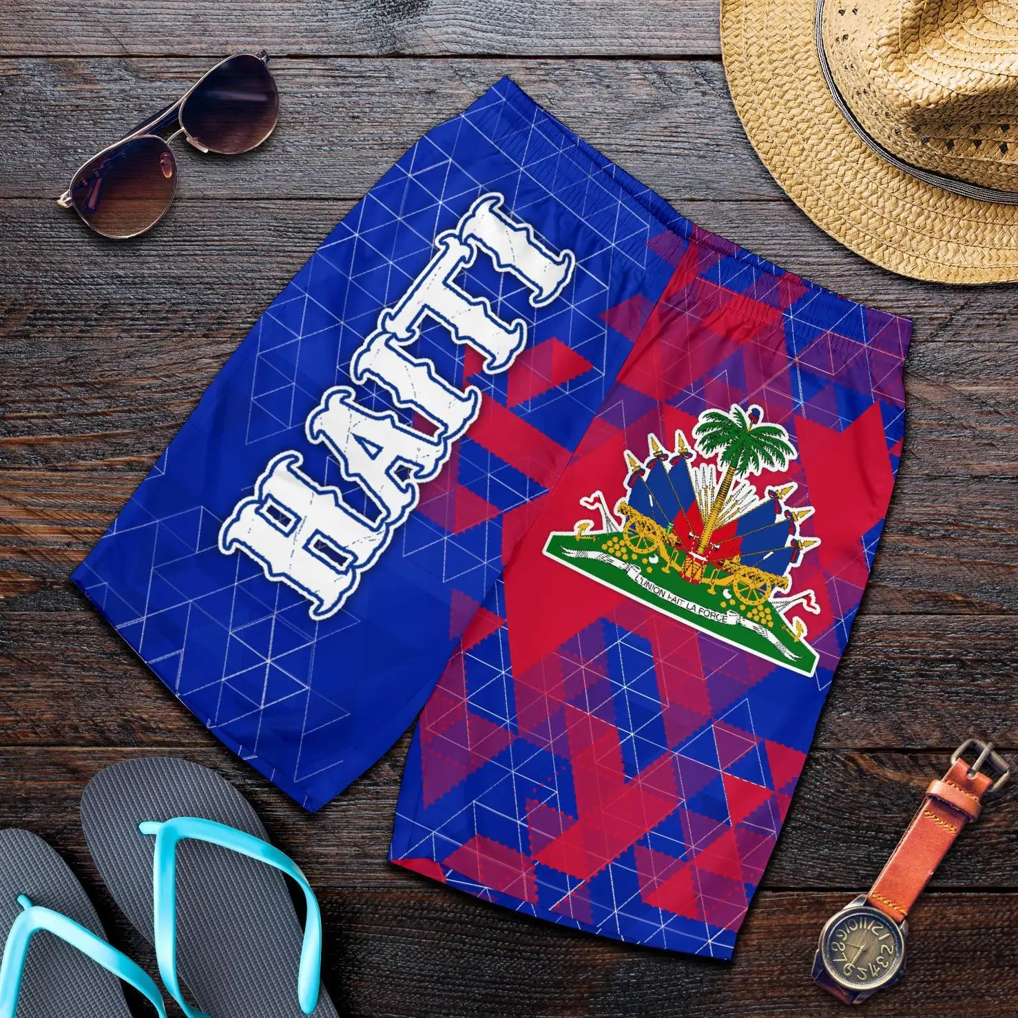 Tesskel-pantalones cortos informales para hombre y mujer, ropa de calle Retro con estampado de 3D, Bandera de emblema de país, M - Image 5