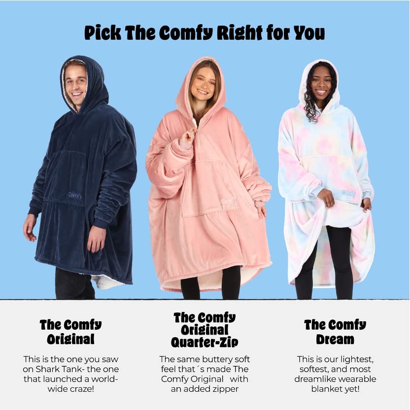 THE COMFY Original | Oversized Microfiber & Sherpa Wearable Blanket, Seen On Shark Tank, One Size Fits All (Blush) - Image 2