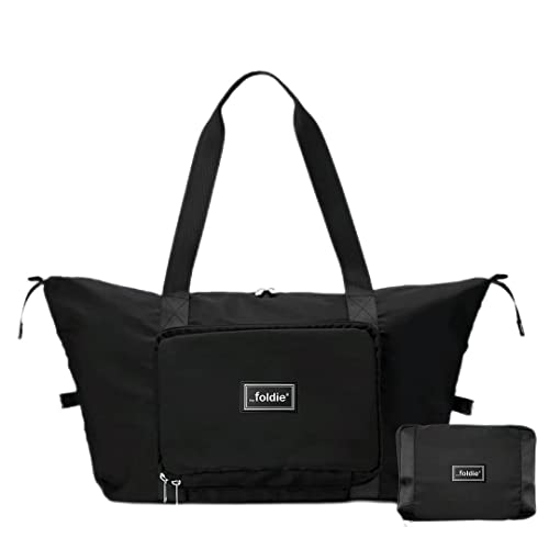 The Foldie® Foldable Travel Bag for Women [LARGE CAPACITY] - Packable & Expandable Tote Bag with Zipper for Travel