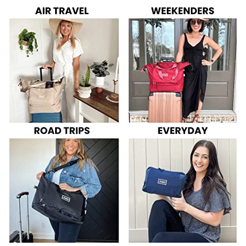The Foldie® Foldable Travel Bag for Women [LARGE CAPACITY] - Packable & Expandable Tote Bag with Zipper for Travel - Image 2