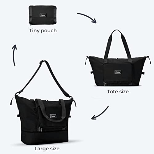The Foldie® Foldable Travel Bag for Women [LARGE CAPACITY] - Packable & Expandable Tote Bag with Zipper for Travel - Image 7