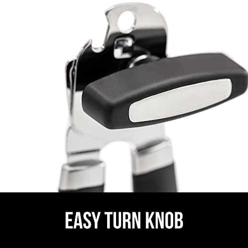 The Original Gorilla Grip Heavy Duty Stainless Steel Smooth Edge Manual Hand Held Can Opener With Soft Touch Handle, Rust Proof Oversized Handheld Easy Turn Knob, Large Lid Openers, Black - Image 3