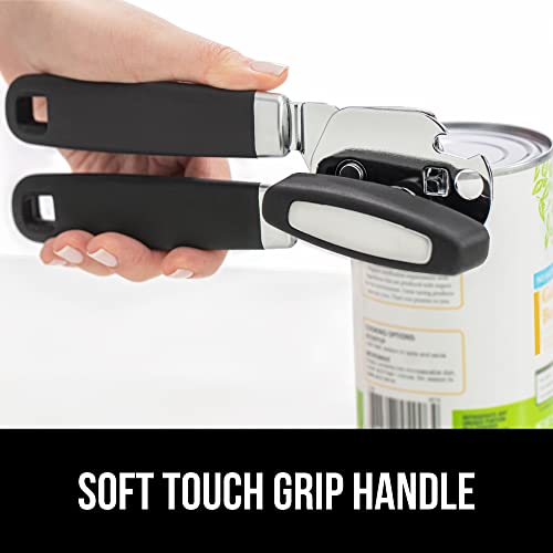 The Original Gorilla Grip Heavy Duty Stainless Steel Smooth Edge Manual Hand Held Can Opener With Soft Touch Handle, Rust Proof Oversized Handheld Easy Turn Knob, Large Lid Openers, Black - Image 6