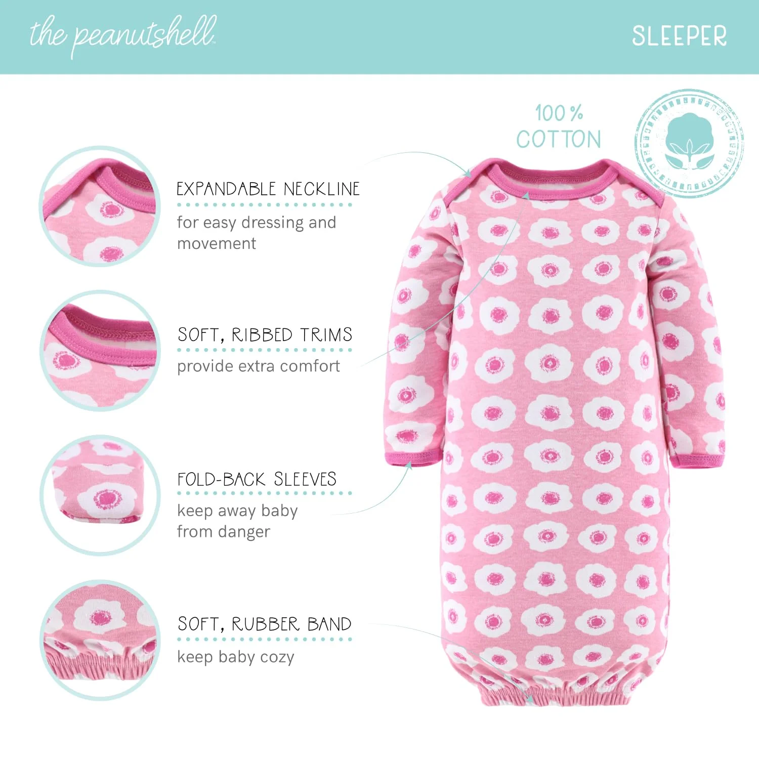 The Peanutshell Newborn Girl Clothes & EssentIals Set, 16 Piece Baby Layette Gift Set, 0-3 Month Outfits - Image 3
