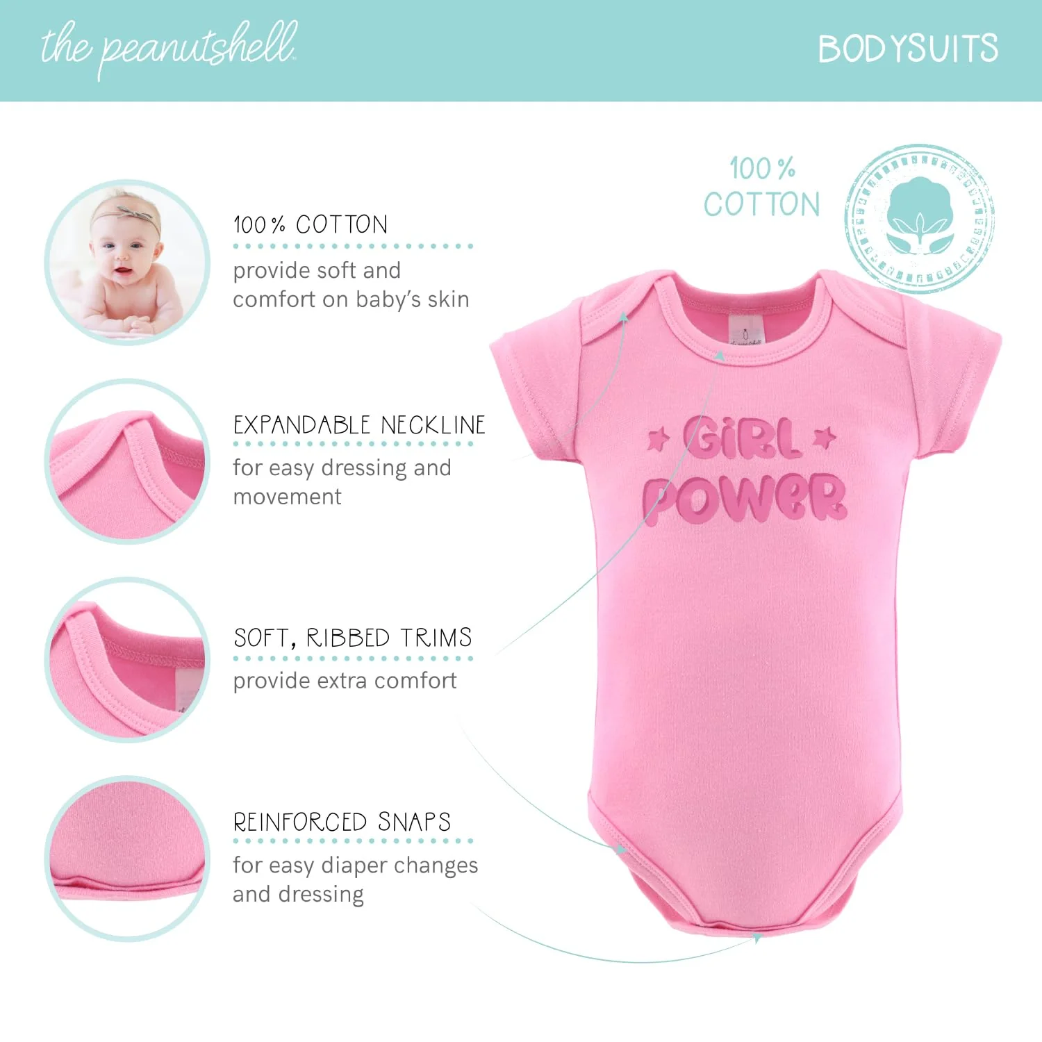 The Peanutshell Newborn Girl Clothes & EssentIals Set, 16 Piece Baby Layette Gift Set, 0-3 Month Outfits - Image 5
