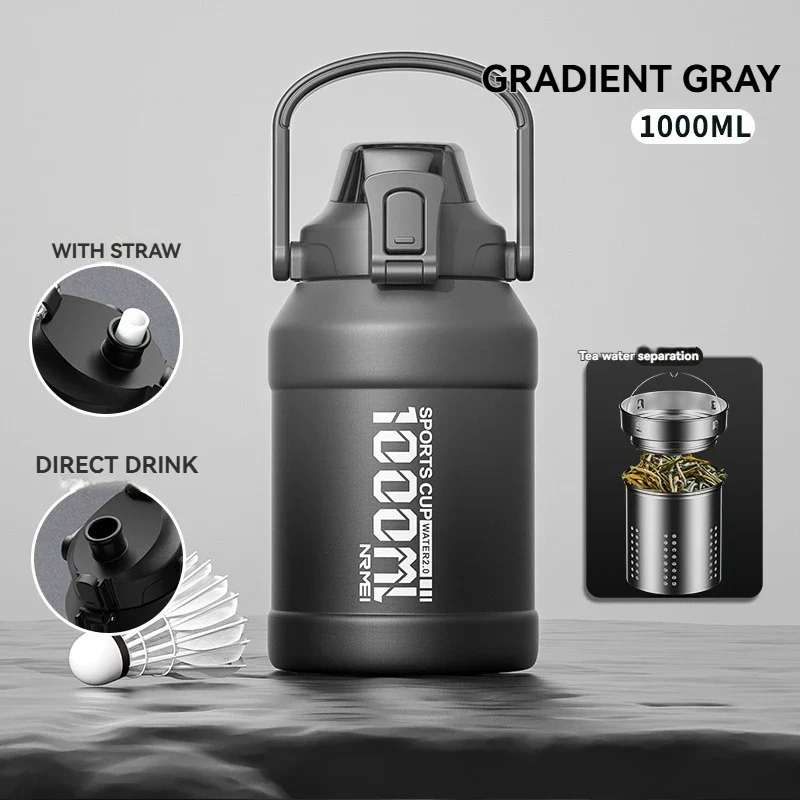 Thermos Water Bottle With Straw Handle Cup 316 Stainless Steel Flask Large Capacity Vacuum Insulated Tumbler - Image 22