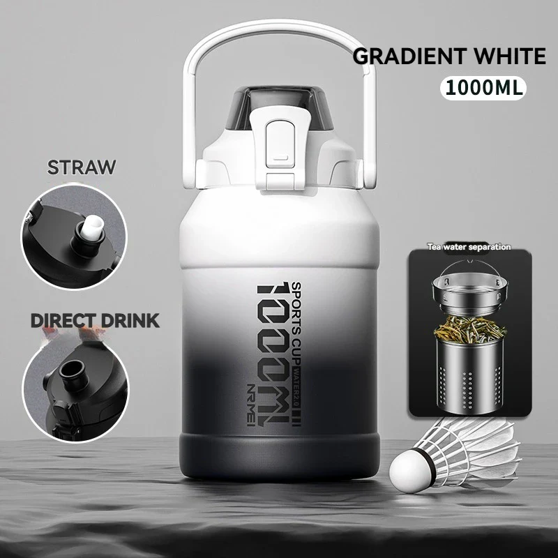 Thermos Water Bottle With Straw Handle Cup 316 Stainless Steel Flask Large Capacity Vacuum Insulated Tumbler - Image 19