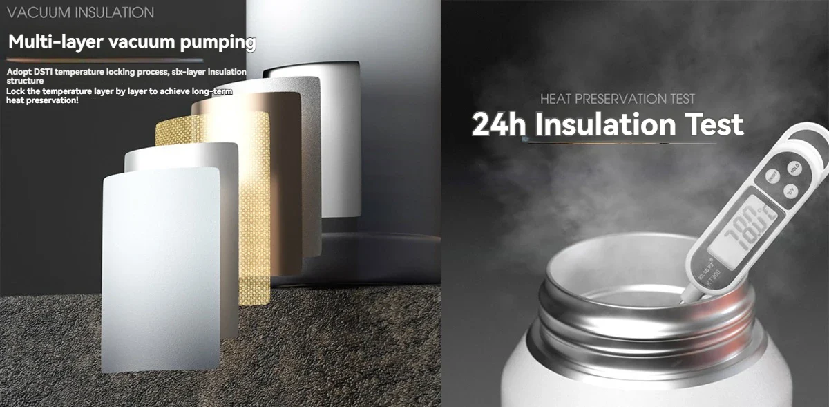 Thermos Water Bottle With Straw Handle Cup 316 Stainless Steel Flask Large Capacity Vacuum Insulated Tumbler - Image 8
