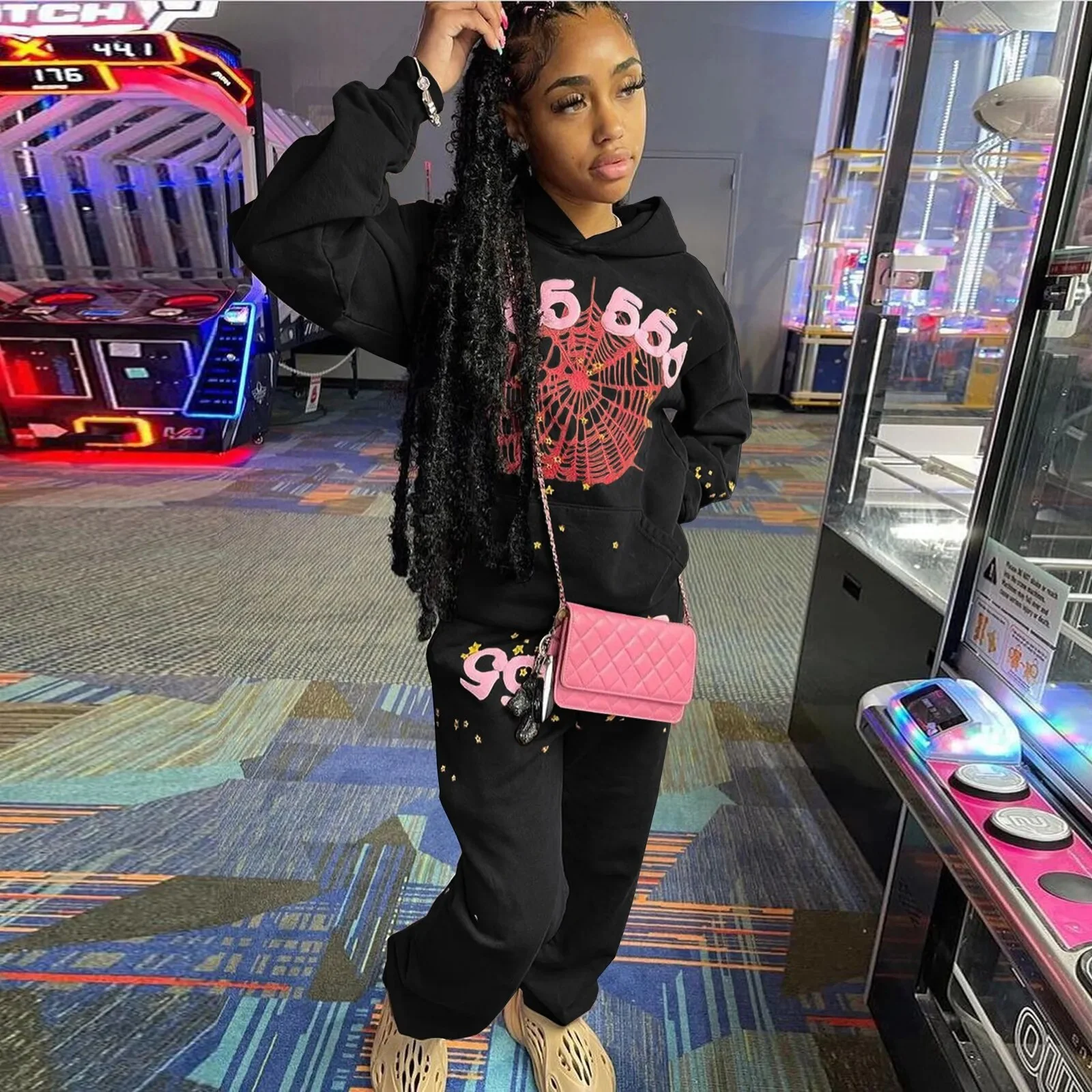 Thick Hoodie Top 2 Piece Pants Sets 2022 Winter Women Outfit Y2K Streetwear Clothes Hoodies Two Piece Set Tracksuit Pullover - Image 4