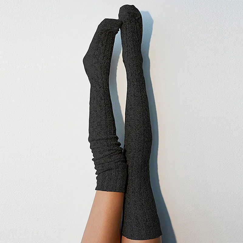 Thick Over Knee Socks Women Warm Autumn Winter Stockings Long Boot Knitted Thigh-High Twist Stockings - Image 2