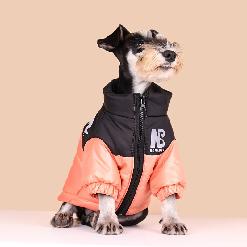 Thick Padded Winter Warm Dog Coat, Reflective Letter Graphic Jacket With Zip Up For Cold Seasons - Image 8