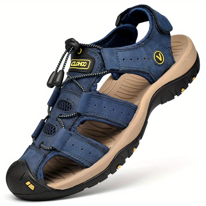 [Thick Sole Handmade Men's Sandals] Clohoo Brand Cowhide Rubber Thick Sole Handmade Casual Bag Head Men's Sandals - Image 23
