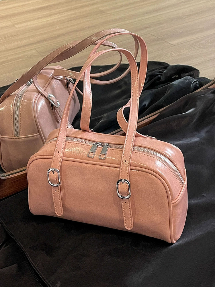 This Year's Popular Bag Women's 2024 New Arrival Trendy Pure Color Fancy Shoulder Bag Spring Stylish Textured Commuter Bag - Image 4