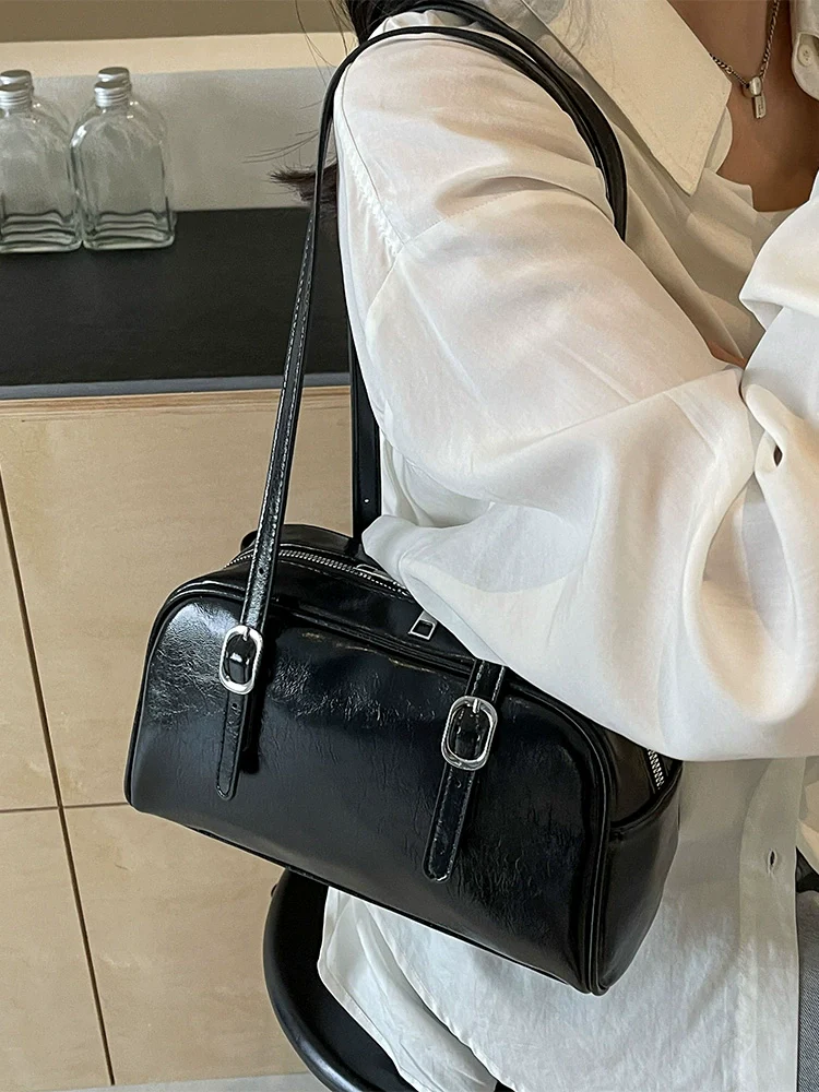This Year's Popular Bag Women's 2024 New Arrival Trendy Pure Color Fancy Shoulder Bag Spring Stylish Textured Commuter Bag - Image 5