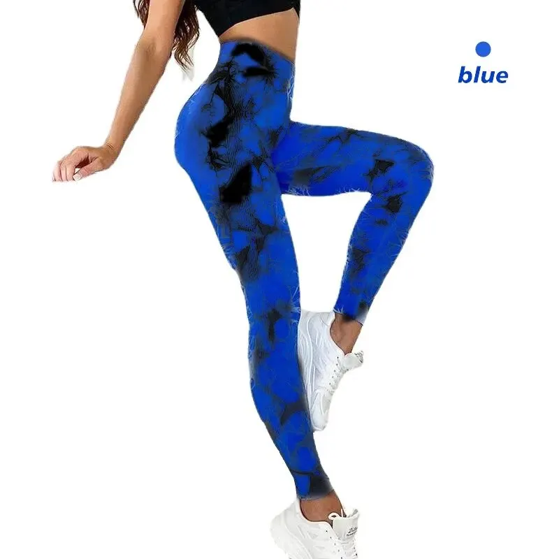 Tie Dye Seamless Leggings for Women High Waist Yoga Pants, Scrunch Butt Lifting Elastic Tights - Image 7