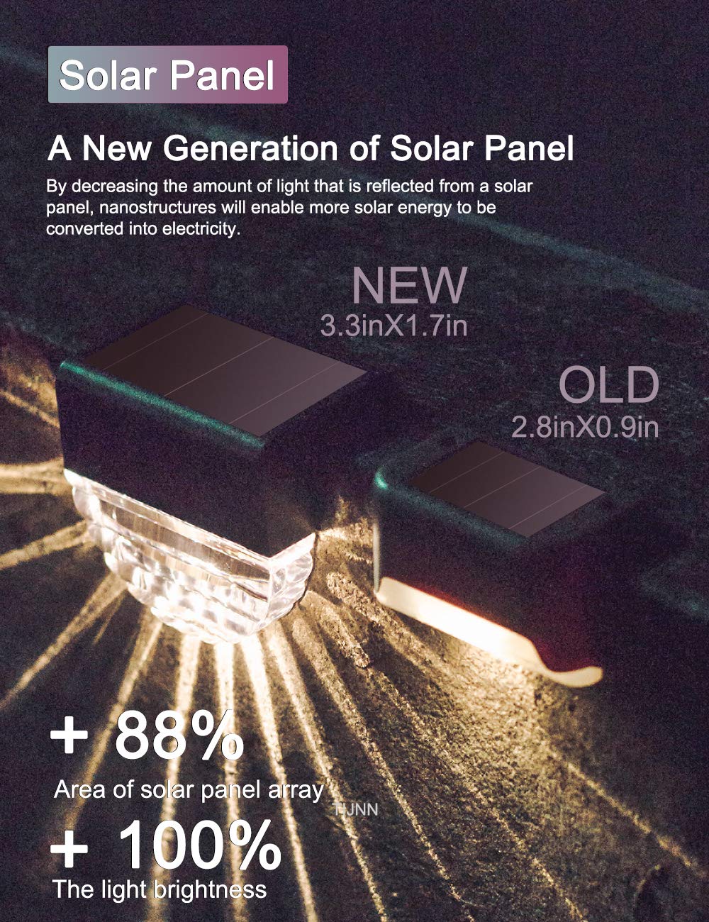TIJNN Solar Deck Lights, Outdoor Lighting Backyard Deck Decor Outdoor Step Lights Garden Post Fence - 6 Pack - Image 6